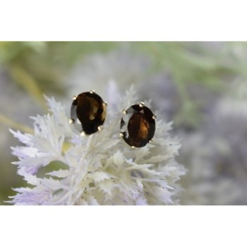 925 Sterling Silver Hessonite Stud Earrings