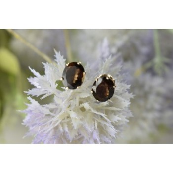 925 Sterling Silver Hessonite Stud Earrings