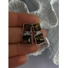 925 Sterling Silver Amber Earrings Length 0.90 Inch