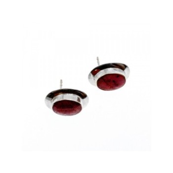 925 Sterling Silver Red Jasper Stud Earrings