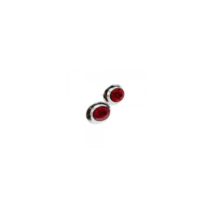 925 Sterling Silver Red Jasper Stud Earrings