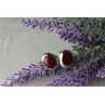 925 Sterling Silver Red Jasper Stud Earrings