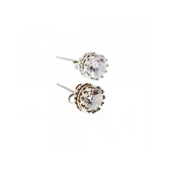 925 Sterling Silver CZ Stud Earrings