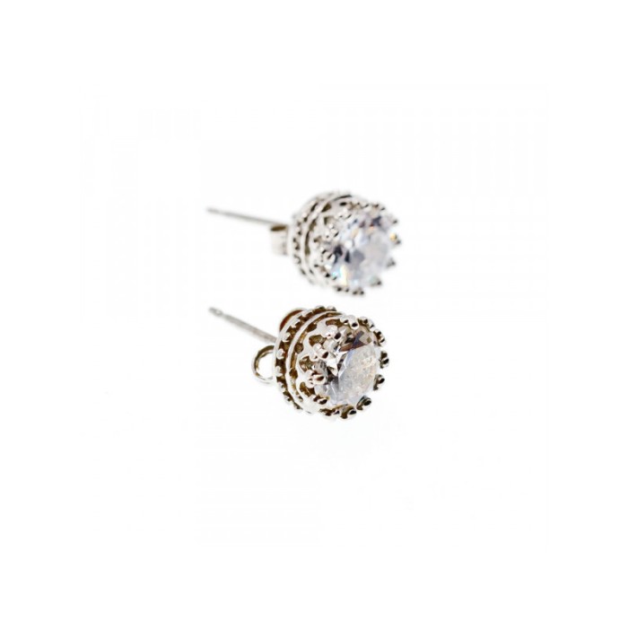 925 Sterling Silver CZ Stud Earrings