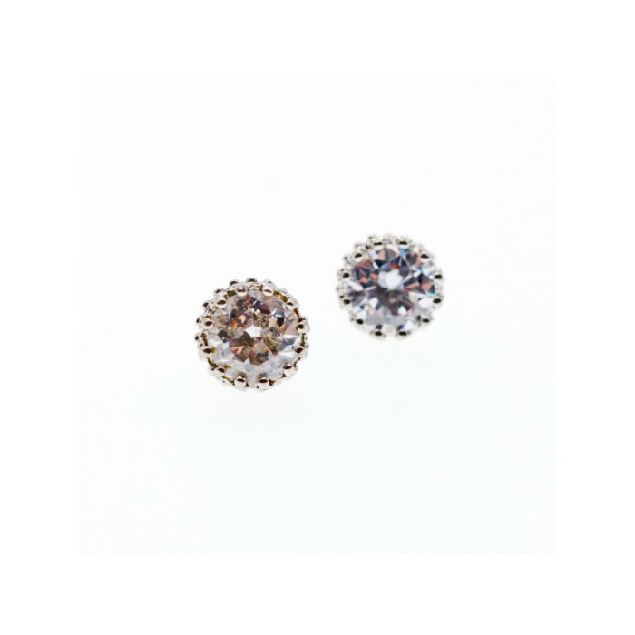 925 Sterling Silver CZ Stud Earrings