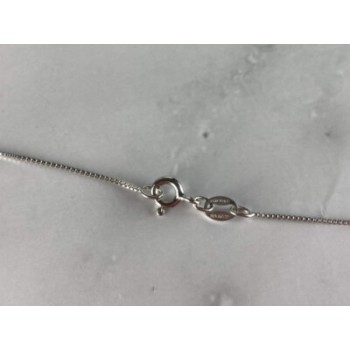 925 Sterling Silver White Topaz Chain With Cross Italy