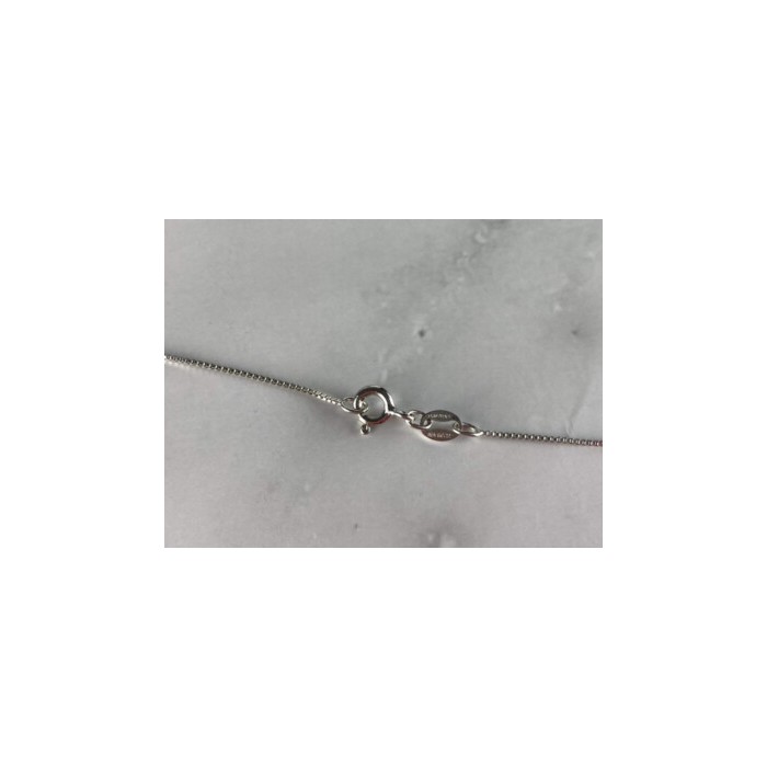 925 Sterling Silver White Topaz Chain With Cross Italy