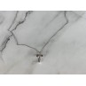 925 Sterling Silver White Topaz Chain With Cross Italy