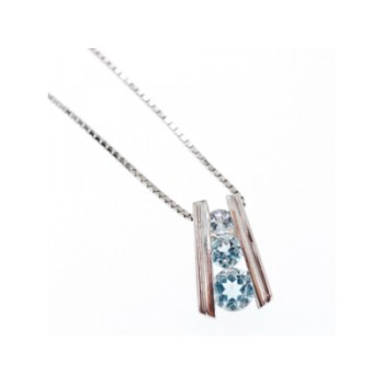 925 Sterling Silver Blue Spinel Chain With Pendant
