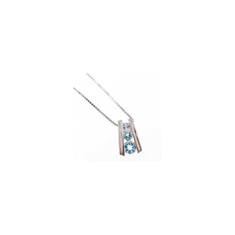 925 Sterling Silver Blue Spinel Chain With Pendant