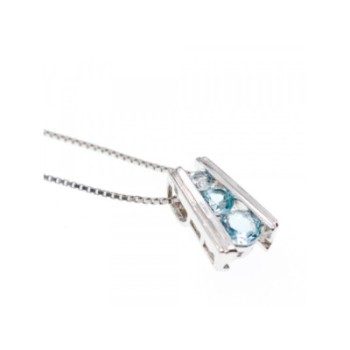 925 Sterling Silver Blue Spinel Chain With Pendant