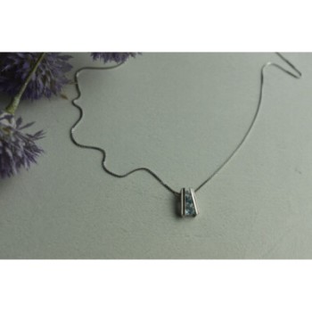 925 Sterling Silver Blue Spinel Chain With Pendant