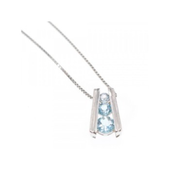 925 Sterling Silver Blue Spinel Chain With Pendant