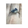925 Sterling Silver Blue Sapphires Ring Size 8