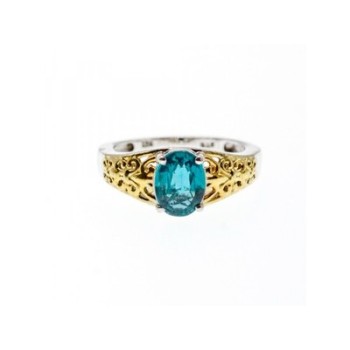 925 Sterling Silver Gold Plated Spinel Openwork Ring Size 6