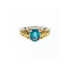 925 Sterling Silver Gold Plated Spinel Openwork Ring Size 6