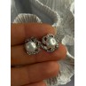 Beautiful 925 Sterling Silver Pearl Earrings Length 0.60 Inch