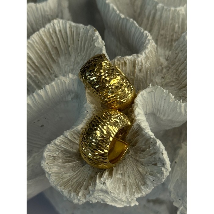 Aesthetic Italy 925 Sterling Silver Gold Plated Earrings Length 0.80 Inch