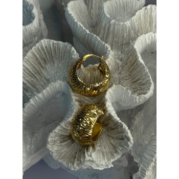 Aesthetic Italy 925 Sterling Silver Gold Plated Earrings Length 0.80 Inch