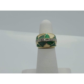 925 Sterling Silver Diamond Clear Ring Size 5