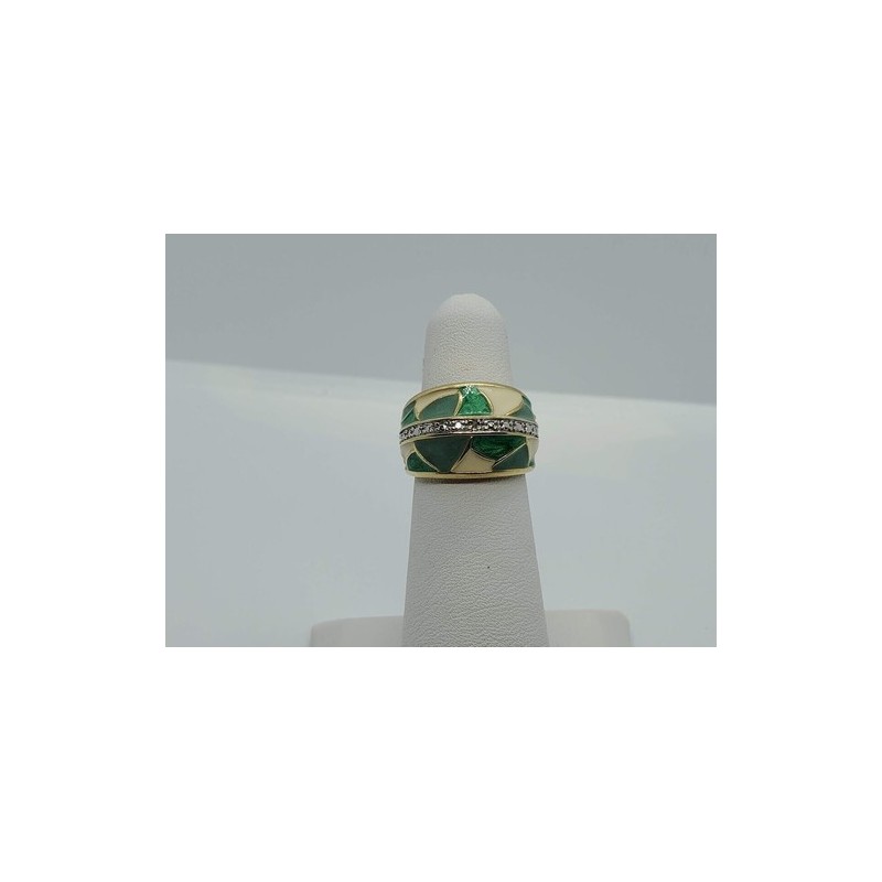 925 Sterling Silver Diamond Clear Ring Size 5