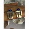 925 Sterling Silver Sodalite Earrings Length 1.05 Inch
