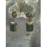 Vintage Beautiful 925 Sterling Silver Jade Earrings Length 1.20 Inch