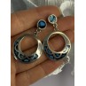 Vintage 925 Sterling Silver Turquoise Earrings Length 1.80 Inch