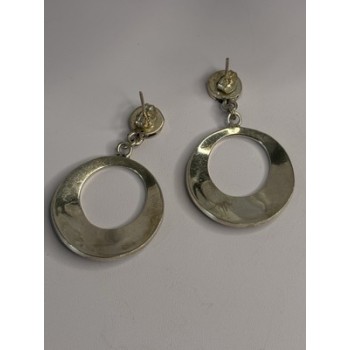 Vintage 925 Sterling Silver Turquoise Earrings Length 1.80 Inch