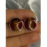 925 Sterling Silver Carnelian Earrings Length 0.70 Inch