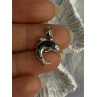 925 Sterling Silver Abalone Dolphin Pendant Length 0.90 Inch