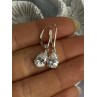 Shiny 925 Sterling Silver CZ Earrings Length 1 Inch