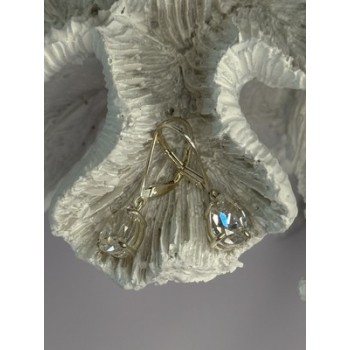 Shiny 925 Sterling Silver CZ Earrings Length 1 Inch