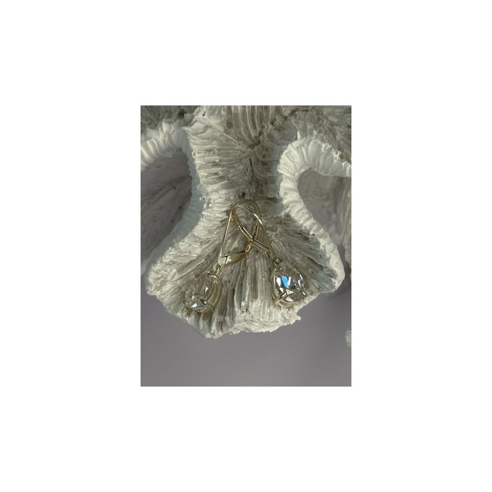 Shiny 925 Sterling Silver CZ Earrings Length 1 Inch