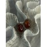 Vintage 925 Sterling Silver Carnelian Earrings Length 1.20 Inch