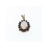 925 Sterling Silver Opal & Sapphires Pendant