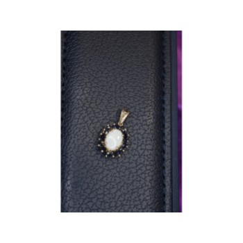 925 Sterling Silver Opal & Sapphires Pendant
