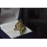 925 Sterling Silver Gold Plated Green Alpanite & CZ Ring Size 8.5