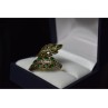 925 Sterling Silver Gold Plated Green Alpanite & CZ Ring Size 8.5