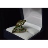 925 Sterling Silver Gold Plated Green Alpanite & CZ Ring Size 8.5