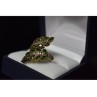 925 Sterling Silver Gold Plated Green Alpanite & CZ Ring Size 8.5