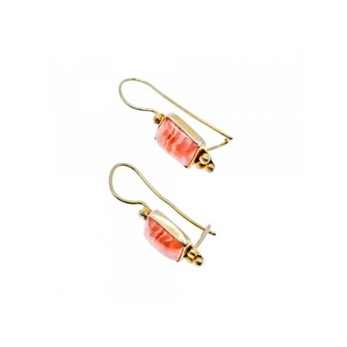 925 Sterling Silver Gold Plated Agate Earrings