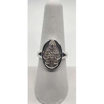 925 Sterling Silver Diamond Ring Size 8