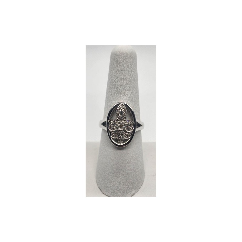 925 Sterling Silver Diamond Ring Size 8