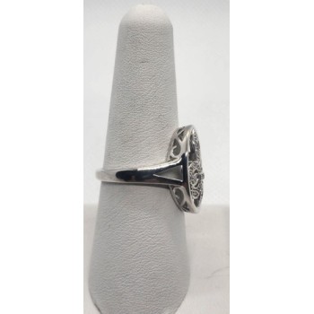925 Sterling Silver Diamond Ring Size 8