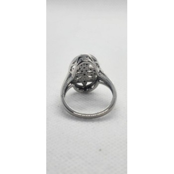 925 Sterling Silver Diamond Ring Size 8