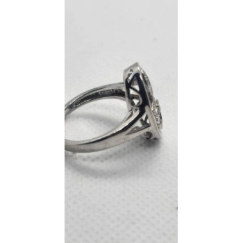 925 Sterling Silver Diamond Ring Size 8