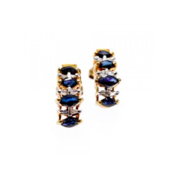10K YELLOW GOLD SAPPHIRES EARRINGS