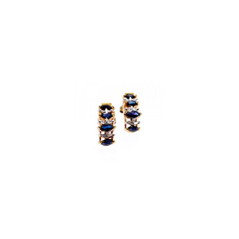 10K YELLOW GOLD SAPPHIRES EARRINGS