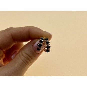 10K YELLOW GOLD SAPPHIRES EARRINGS